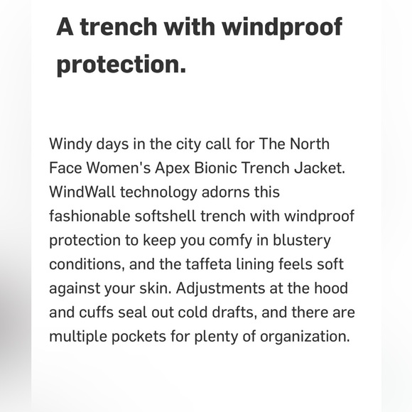 The North Face Apex Bionic Trench in Heather Charcoal Gray Size Small - Picture 8 of 9